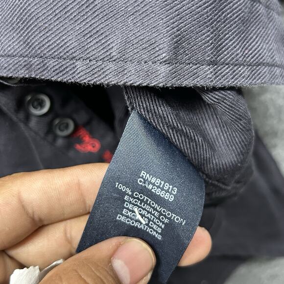 Robert Graham Shirt BLACK Mens 2XL Geometric Long Sleeve Flip Cuff Button‎ Up - Picture 5 of 6